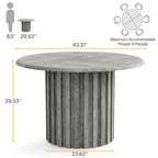 Mesa de comedor redonda de 43.3 pulgadas, asientos para hasta 6 personas