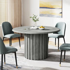 Mesa de comedor redonda de 43.3 pulgadas, asientos para hasta 6 personas