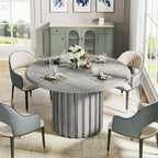 Mesa de comedor redonda de 43.3 pulgadas, asientos para hasta 6 personas