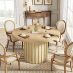 Mesa de comedor redonda de 43.3 pulgadas, asientos para hasta 6 personas
