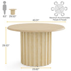 Mesa de comedor redonda de 43.3 pulgadas, asientos para hasta 6 personas